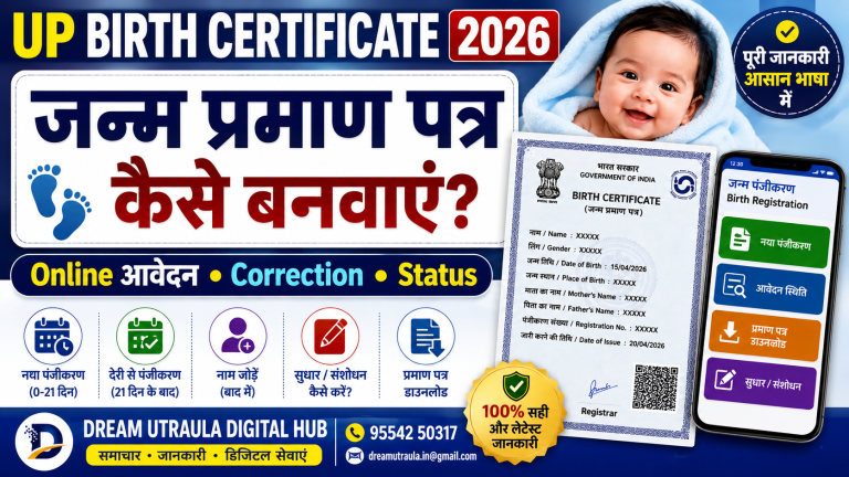 UP में जन्म प्रमाण पत्र कैसे बनवाएं और सुधार करें? पूरी Online प्रक्रिया और जरूरी दस्तावेज