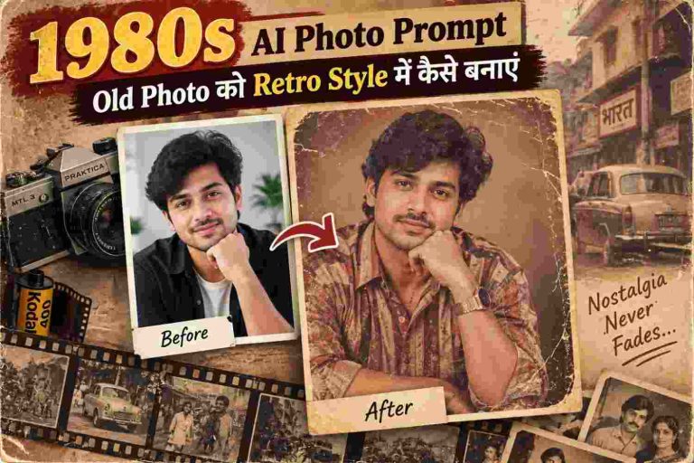1980s AI Photo Prompt: Old Photo को Retro Style में कैसे बनाएं